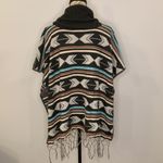 Double Zero wool blend cowl neck poncho sweater M Photo 2