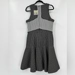 š NWT ZAC Zac Posen VOGUE Peplum Midi Dress Printed Stretch Black Gray White 14 Photo 3