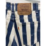 Levi's Vintage Levi Denim Striped Long Shorts Orange Tab Sz 31 Photo 3
