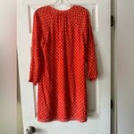 Tory Burch  Orange and white boho silk shift dress with long sleeves. Size 8. Photo 7