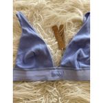 SKIMS  Cotton Rib Plunge Bralette Blue Violet Size Small Photo 3