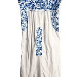 Mi Golondrina Flores Short Dress Cielo Mexicano Size XS White Blue Embroidered Photo 2