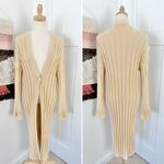 Theory  Merletto Wide Rib Kimono Long Cardigan Duster Pumpkin Seed Sz M Photo 3