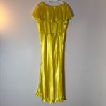 NWT Mille Eloise Ruffle Sleeve Dress Citron Yellow Satin Size Large Photo 9