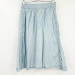 Madewell  Womens Swingy Chambray Side Button Skirt Size 6 Midi Blue Denim‎ Photo 2