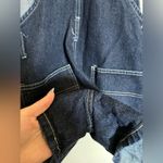 American Vintage Vintage 90s Anchor Blue‎ Denim Short Overall Sz Large Dark Wash Shortall Photo 4