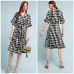 Anthropologie  Isabella Sinclair Gingham Flutter Wrap Ruffle Hem Dress Size Small Photo 1