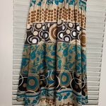 1950s 16/18 handmade silky printed halter dress Brown Size 1X Photo 6