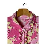 Lilly Pulitzer  Dress Women Medium Pink Floral Carolyn Ruffle Shirt Mini Boho Photo 4