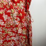 J Jill Red Floral Wrap Dress Size MP Lightweight Flowy Feminine Church Office Size M Photo 1