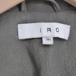 IRO Ashville Lamb Leather Moto Jacket Gray Women's 36 S Cropped Biker Zip Sleeve Photo 8