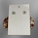 Fashion Jewelry Earrings Lightweight Stylish Marbled Disc Design Resin/Gold W OS Photo 1