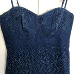 Haute Monde NWOT Dark Wash Denim Rhinestone Fitted Mini Dress Size L Photo 4