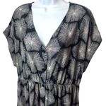 Nordstrom Rack  Button Front Shirt Dress Navy Floral Linen Blend Summer L Photo 2