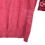 Joseph A  Size Medium Blouse Red 3/4 Sleeve Velvet Rose‎ Semi Sheer Workwear Photo 3