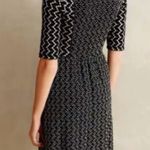 Anthropologie  Dress Saturday Sunday Black & Cream Chevron Print Sz M EUC Photo 2