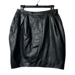 Vera Wang black leather skirt women’s size 38 Photo 0