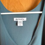 Athleta  Women's Teal Black Pleated Tank Top Size L Athleisure Workout Activewear Photo 1