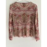 Vintage J Jill Shirt Womens Small Cream Pink Sheer Paisley Y2K Festival Boho Photo 1