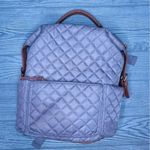 Tommy Bahama Light purple & brown leather detail Quilted backpack bag Laptop Poc Photo 13