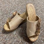 Jaclyn Smith Slip ons open toe tan 3” heels size 8 Photo 0