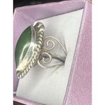 Green Chalcedony Gemstone 925 Sterling Silver Vintage Ring Size 5 Photo 2