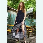 Free People  Bare It All Low Back Tassel Maxi Dress in Black Mixed Floral Photo 12