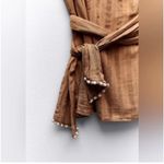 ZARA  Asymmetrical One Shoulder Wrap Halter Beaded Boho Top Size Medium NWT Photo 2