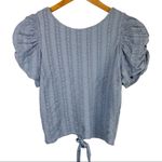 Free People  Star Struck Puff Sleeve Open Back Top Crop Sz Small Photo 3