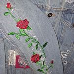 Brooklyn Cloth Brooklyn Clothing Company Blessed‎ Floral Denim Jacket Size Small Photo 3