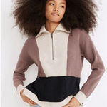 Madewell Glenbrook Pullover Sweater Women Medium Heather Fog Wool Blend Boho Photo 0