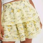 Aerie Rock Ruffle Floral Mist Yellow Mini Skirt Photo 0