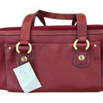 NWT First Issue red pebbled faux leather bag 1 inside & outside pocket zip close Photo 0