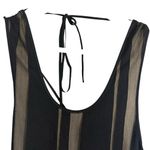 Elizabeth and James Talla Black Striped Print Tie Back Sleeveless Midi Dress 0 Photo 4