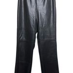 Pink Ripple Faux Leather Elastic Waist Side Zipper Women's Size Small Black Photo 0