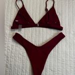 SheIn burgundy high cut triangle bikini NWOT Photo 3