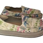 Sanuk  x Grateful Dead Tie Dye Hemp Slip On Foam Comfort Blue Green Pink Size 6 Photo 1