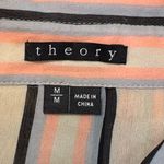 Theory Multicolor Striped Button-Down 100% Silk Shirt size M * Photo 4