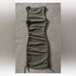 Good American  Women’s Ruched Tank Mini‎ Dress Olive Green Size 0 Photo 11
