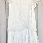VTG Ivory Lace Dress Women’s Sz 10 Made USA Satin Lined Floral Lace Bridal 80s Photo 0