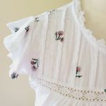 Lucky Brand floral mixed media blouse size small Photo 4