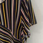 Eloquii black striped asymmetrical ruffle dress Photo 4