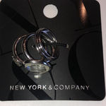 Size 6 New York & Company Silver Tone CZ Rhinestone Boho Statement Rings Photo 2
