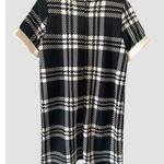 Women’s Plaid Shift Dress ValleyGirl Size M/L Zipper Accents Polyester Back Zip Black Photo 4