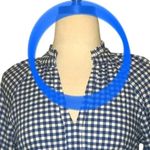 Who What Wear Blue & White Gingham MIDI Dress Photo 8