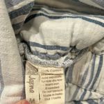 Japna  Sleeveless Cotton Sundress Blue White Stripe Belted Waist Buttons Size M Photo 4