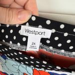 Westport Woman Floral Polka Dot Midi Skirt Size 2X Tie Waist Bloomcore Stretch Photo 4