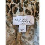 Morgan Taylor Sz L Linen Blend Animal Print Statement Oversized Paperbag Pants Brown Size L Photo 5