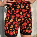 Orange Retro Daisy Flower Knit Tank Top & Biker Shorts 2 Piece Set Size undefined Photo 3