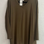 Zenana Outfitters Women's Olive V-Neck Top Photo 0